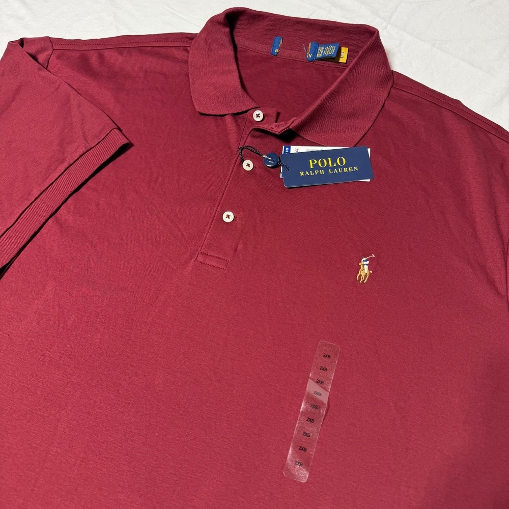 Polo Ralph Lauren Mens 2XB Burgundy Short Sleeve Cotton Polo Shirt NWT $125